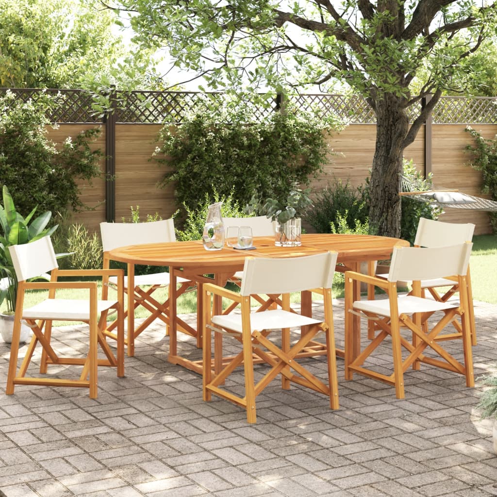 6 Piece Folding Garden Chairs Fabric