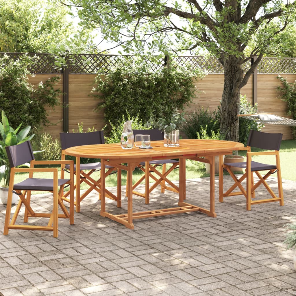 6 Piece Folding Garden Chairs Fabric