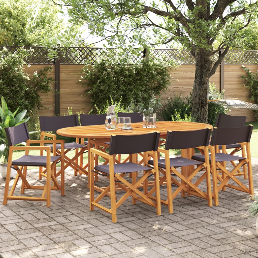 6 Piece Folding Garden Chairs Fabric