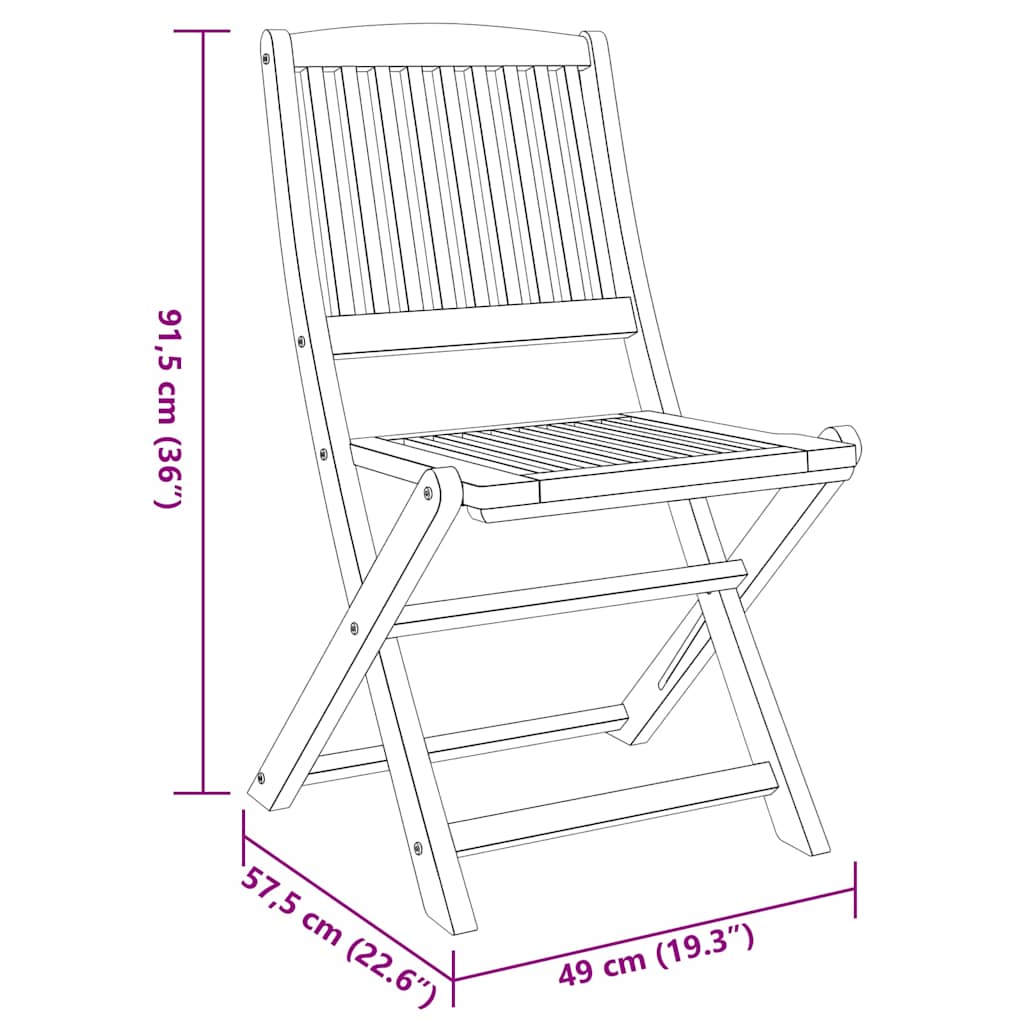 3 Piece Garden Dining Set Solid Wood Acacia