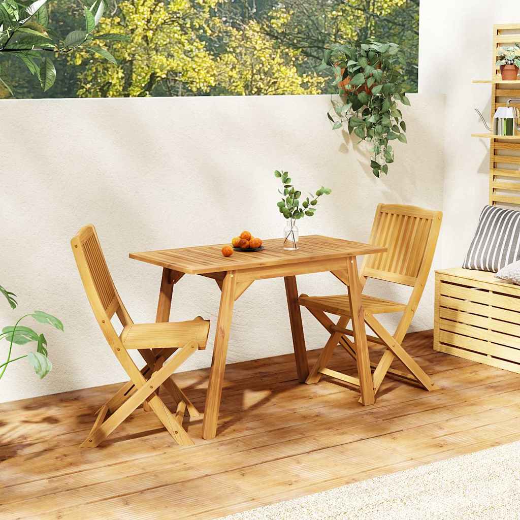 3 Piece Garden Dining Set Solid Wood Acacia