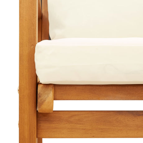 Garden Sofa 2Pcs With Cushion Solid Wood Acacia