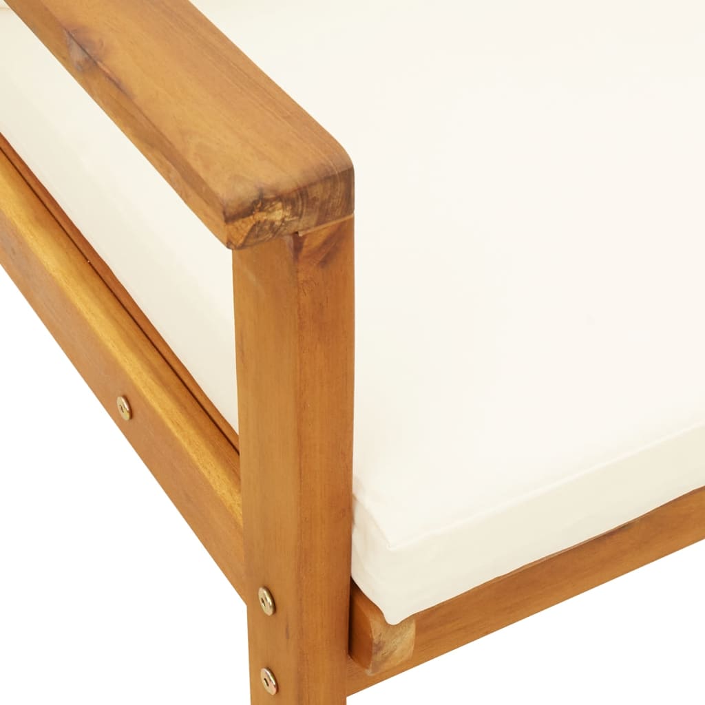 Garden Sofa 2Pcs With Cushion Solid Wood Acacia