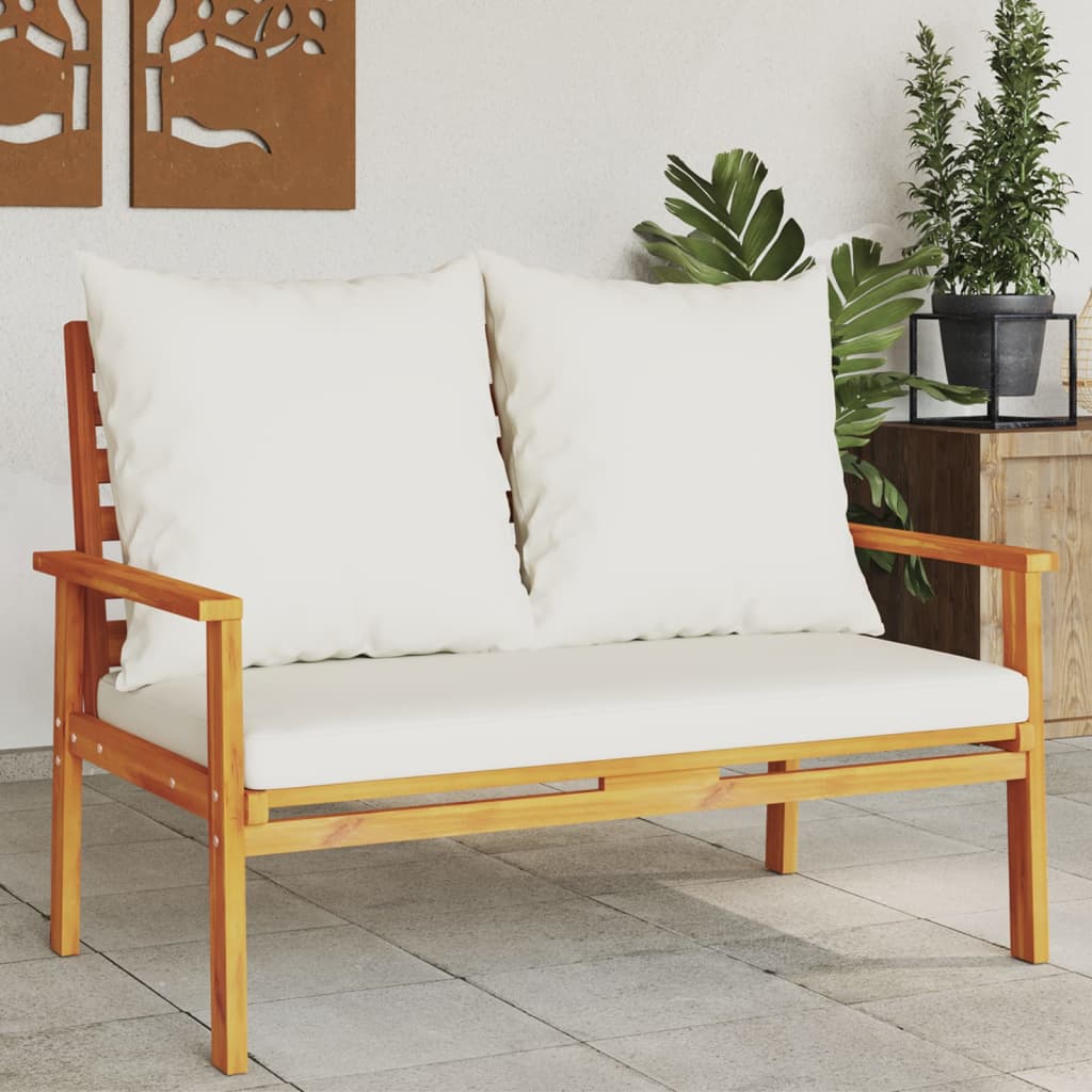 Garden Sofa 2Pcs With Cushion Solid Wood Acacia