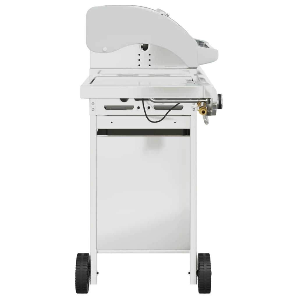 Gas Bbq Grill With 5 Burners Silver Stainless Steel
