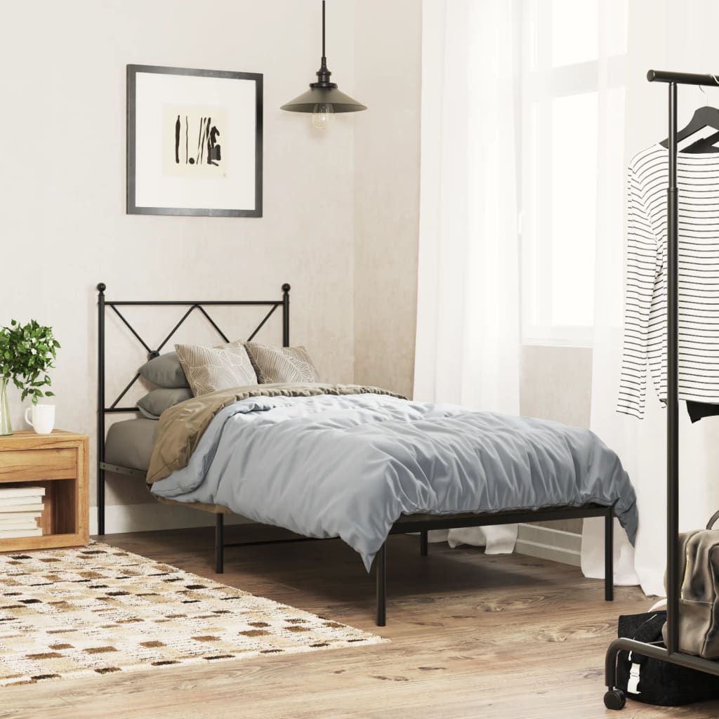 Metal Bed Frame Without Mattress With Footboard 75X190Cm