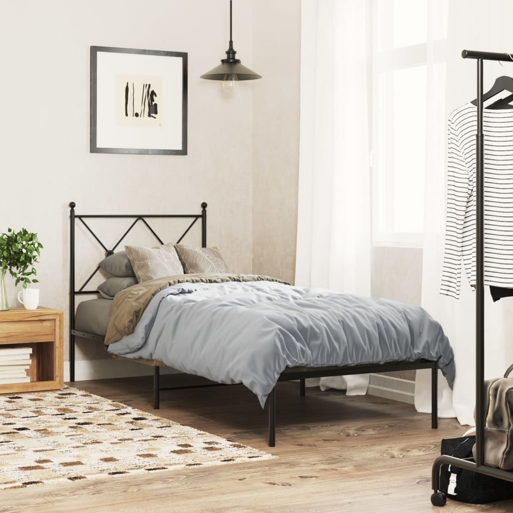 Metal Bed Frame Without Mattress With Footboard 75X190Cm