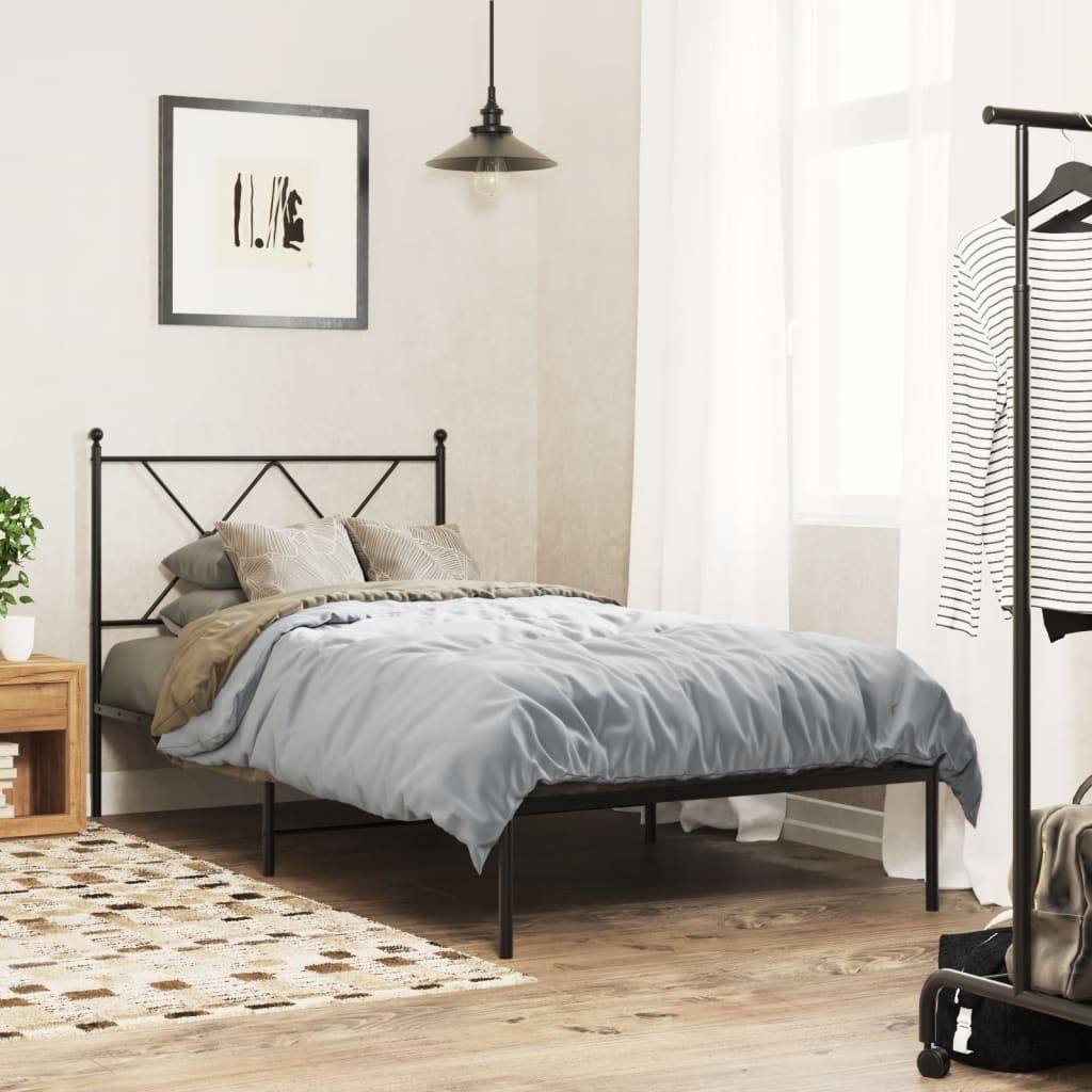 Metal Bed Frame Without Mattress With Footboard 75X190Cm