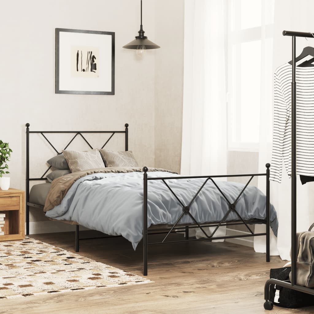 Metal Bed Frame Without Mattress With Footboard 75X190Cm