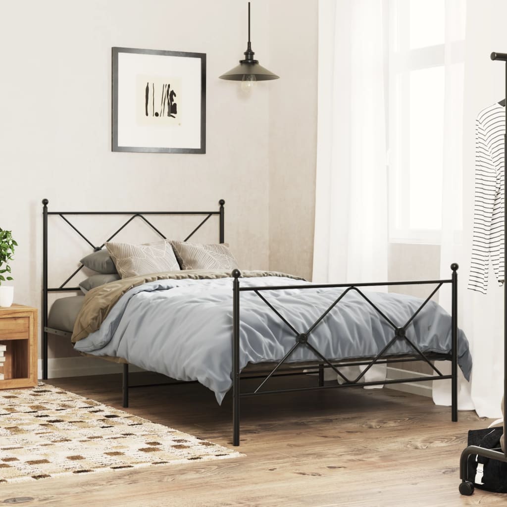 Metal Bed Frame Without Mattress With Footboard 75X190Cm