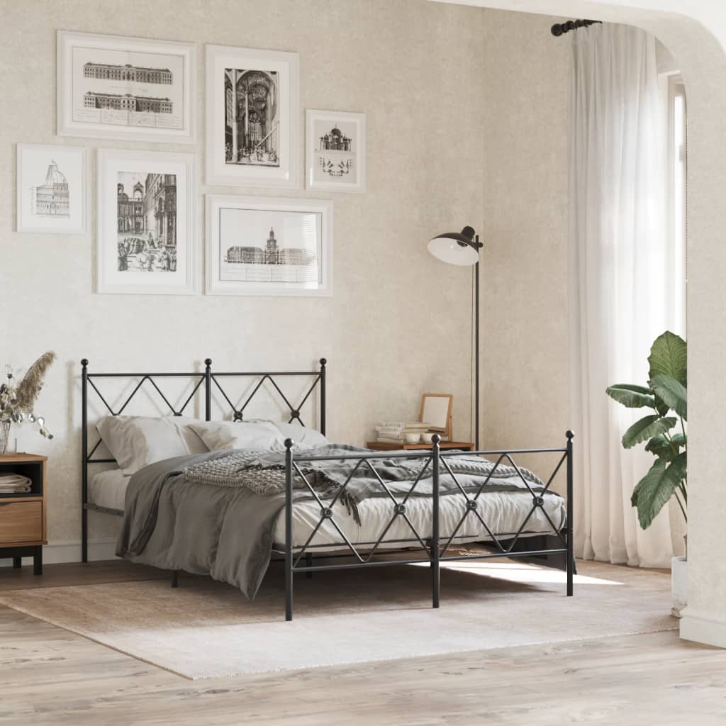 Metal Bed Frame Without Mattress With Footboard 75X190Cm