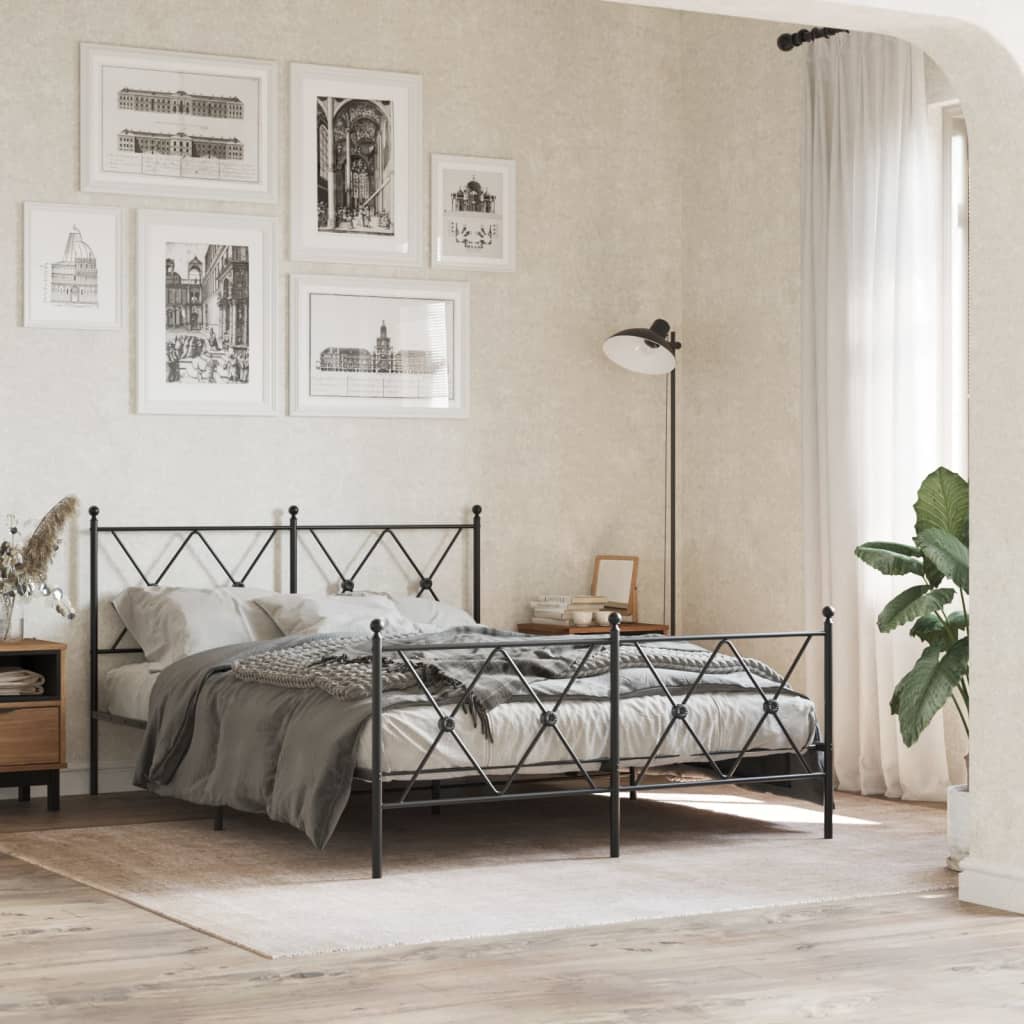 Metal Bed Frame Without Mattress With Footboard 75X190Cm