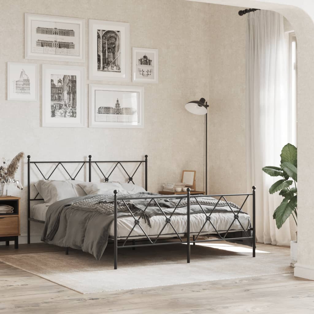 Metal Bed Frame Without Mattress With Footboard 75X190Cm