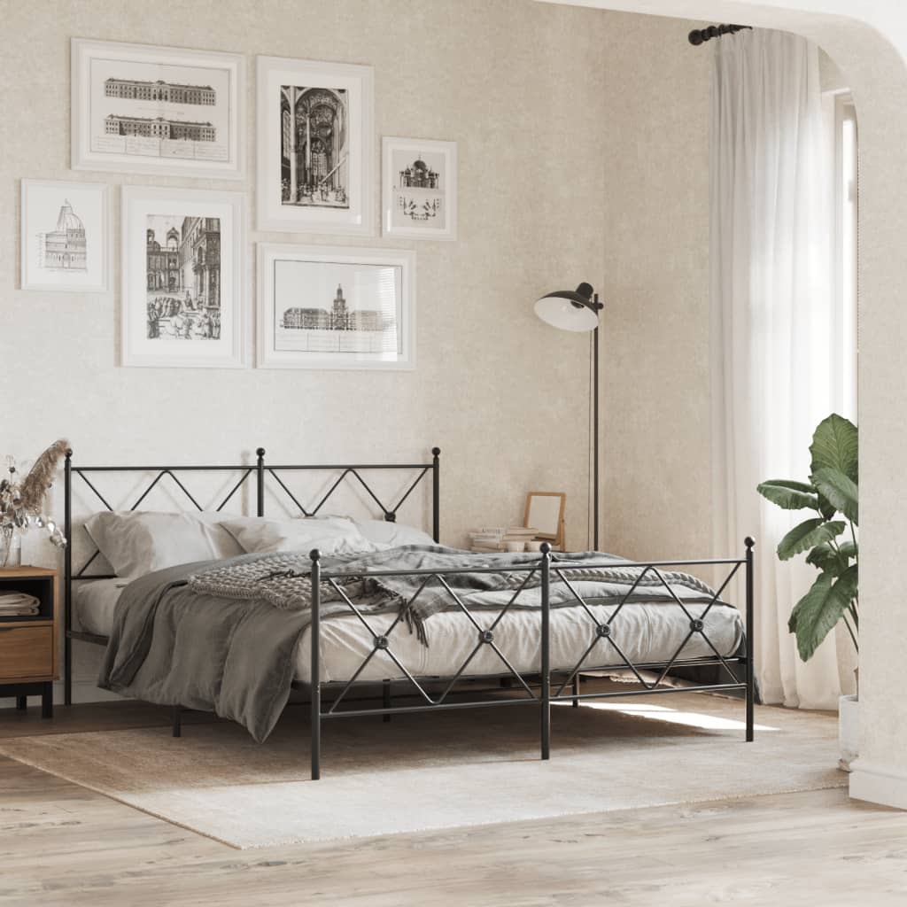 Metal Bed Frame Without Mattress With Footboard 75X190Cm