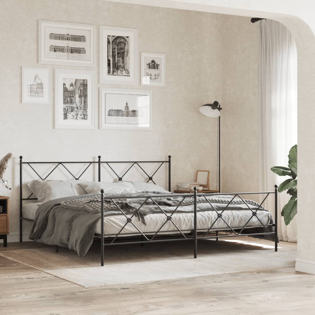 Metal Bed Frame Without Mattress With Footboard 75X190Cm