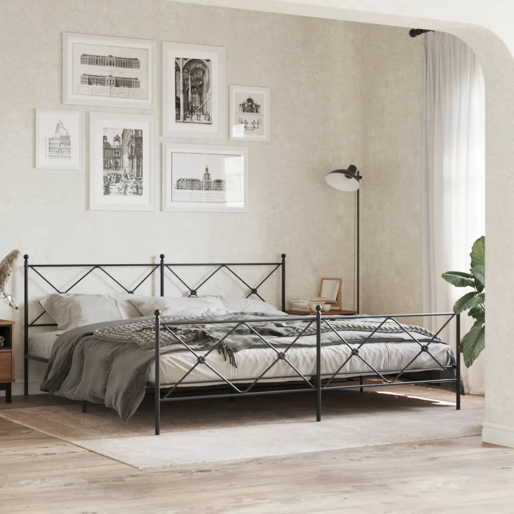 Metal Bed Frame Without Mattress With Footboard 75X190Cm