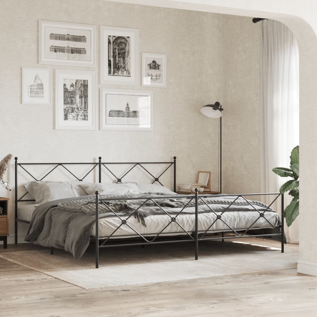 Metal Bed Frame Without Mattress With Footboard 75X190Cm