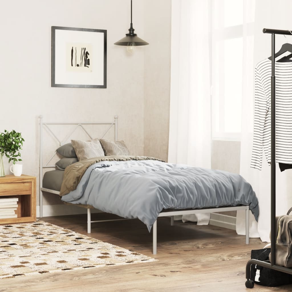 Metal Bed Frame Without Mattress With Footboard 75X190Cm