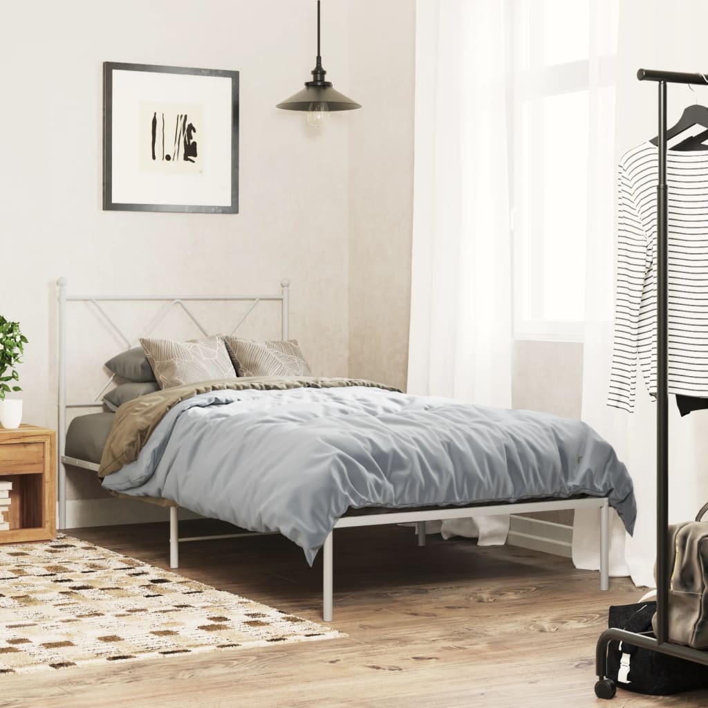 Metal Bed Frame Without Mattress With Footboard 75X190Cm