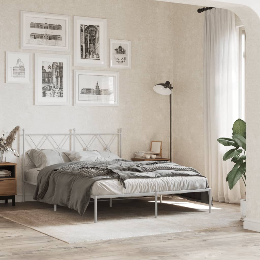 Metal Bed Frame Without Mattress With Footboard 75X190Cm
