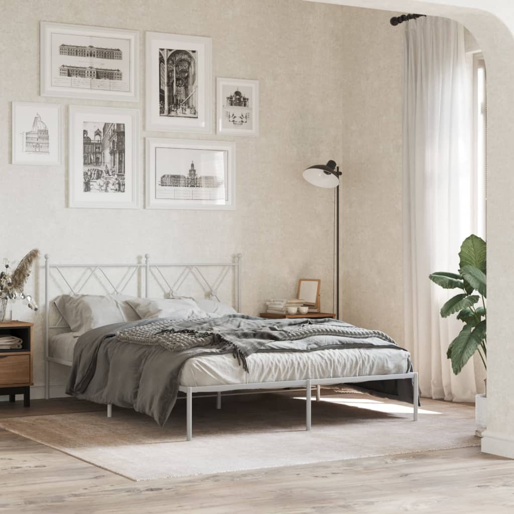 Metal Bed Frame Without Mattress With Footboard 75X190Cm