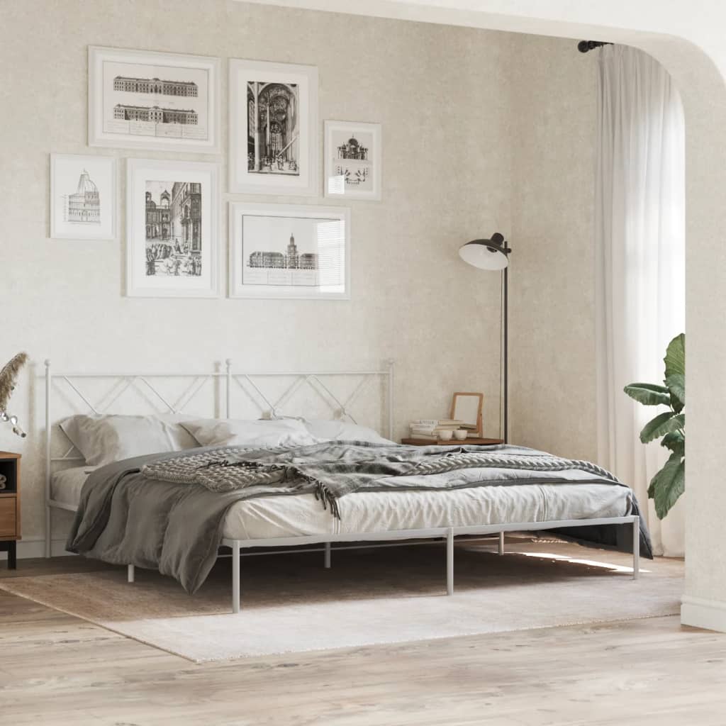 Metal Bed Frame Without Mattress With Footboard 75X190Cm