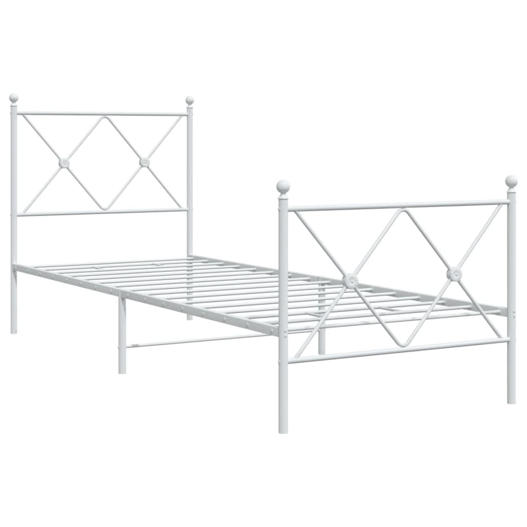 Metal Bed Frame Without Mattress With Footboard 75X190Cm