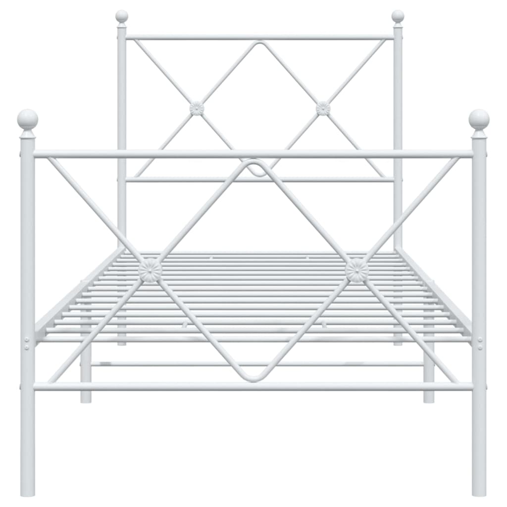 Metal Bed Frame Without Mattress With Footboard 75X190Cm