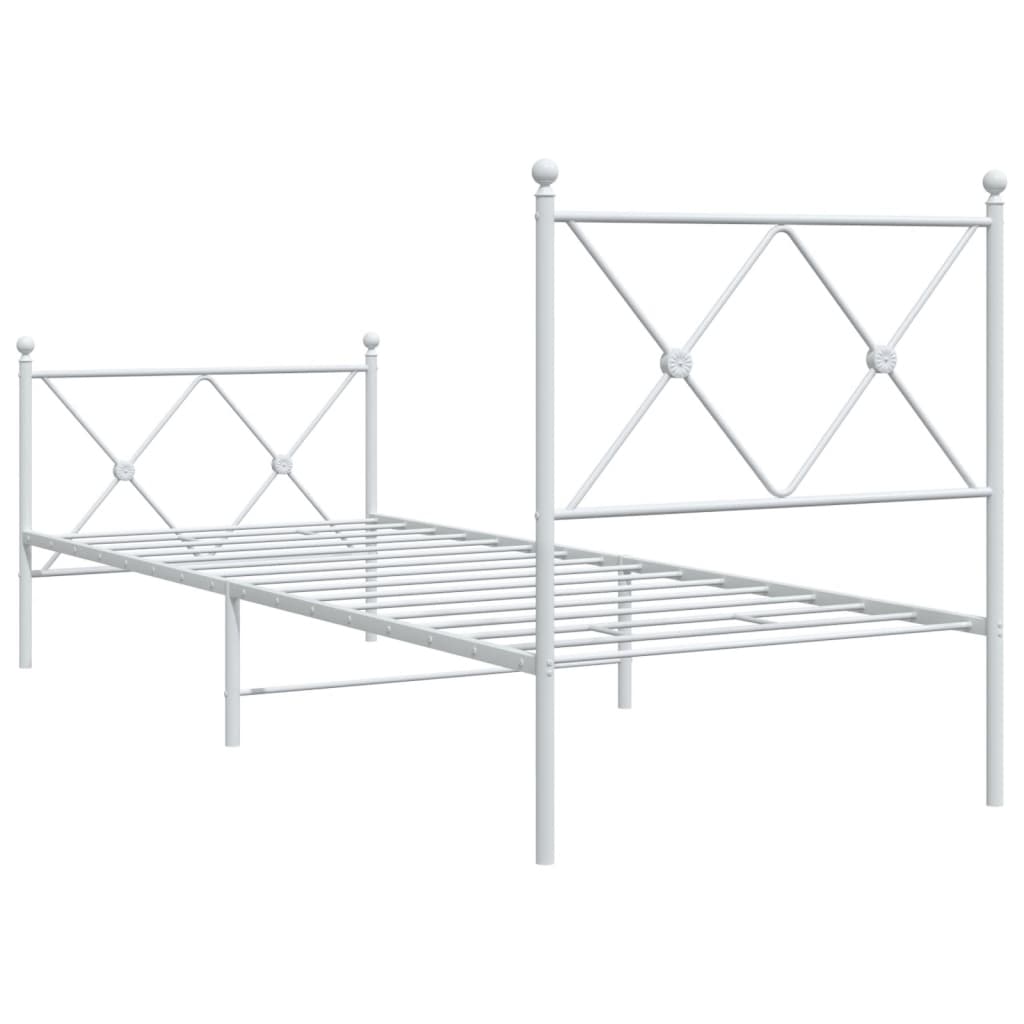 Metal Bed Frame Without Mattress With Footboard 75X190Cm