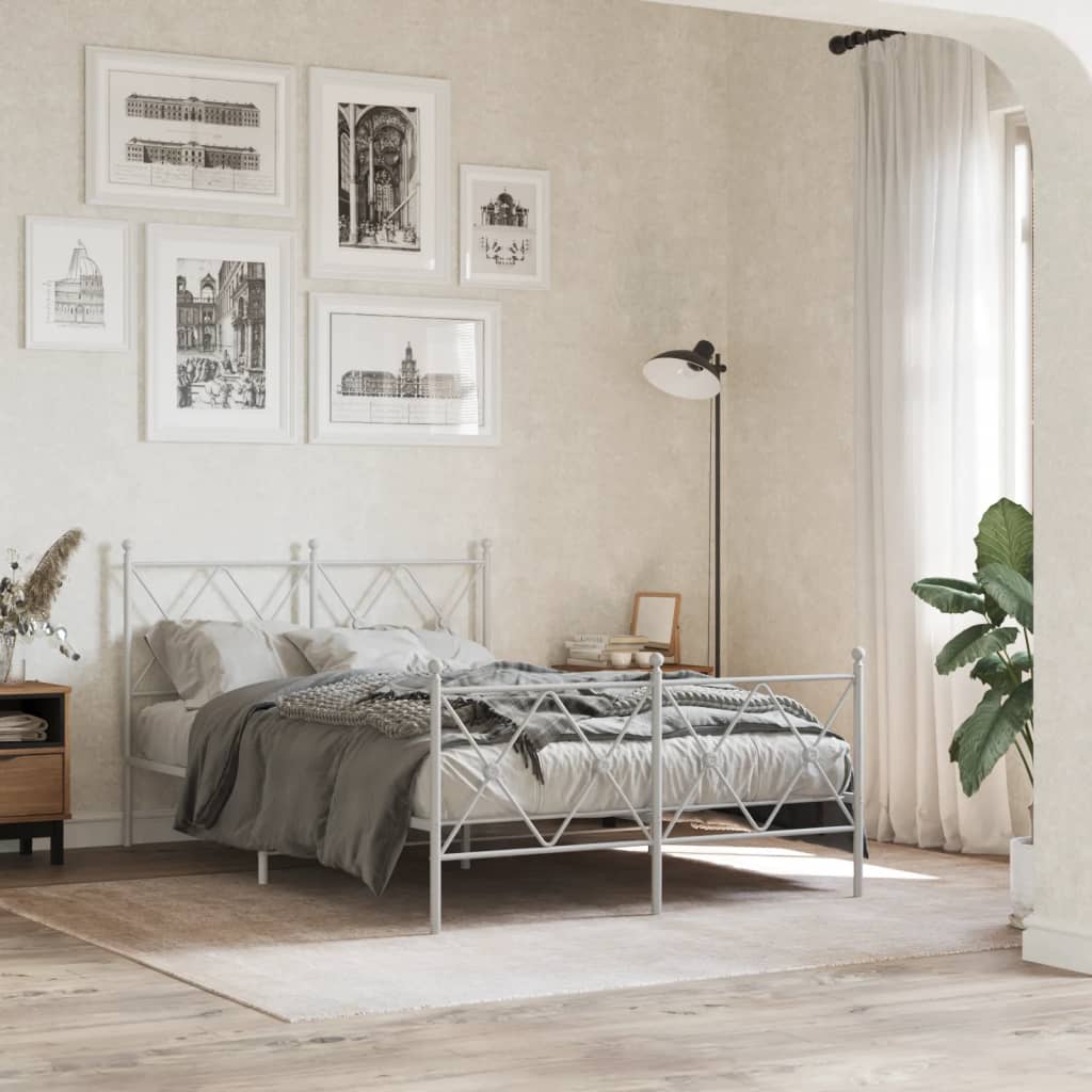 Metal Bed Frame Without Mattress With Footboard 75X190Cm