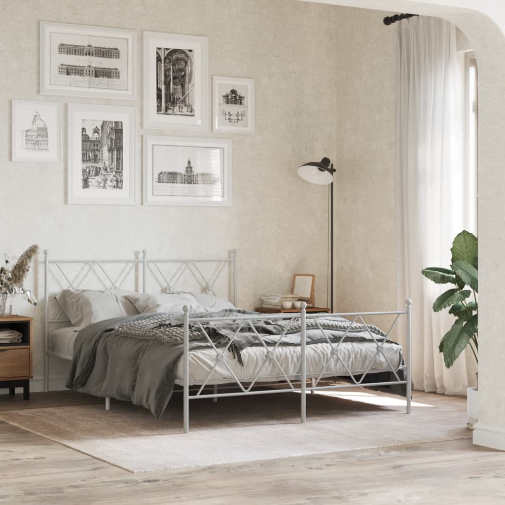 Metal Bed Frame Without Mattress With Footboard 75X190Cm