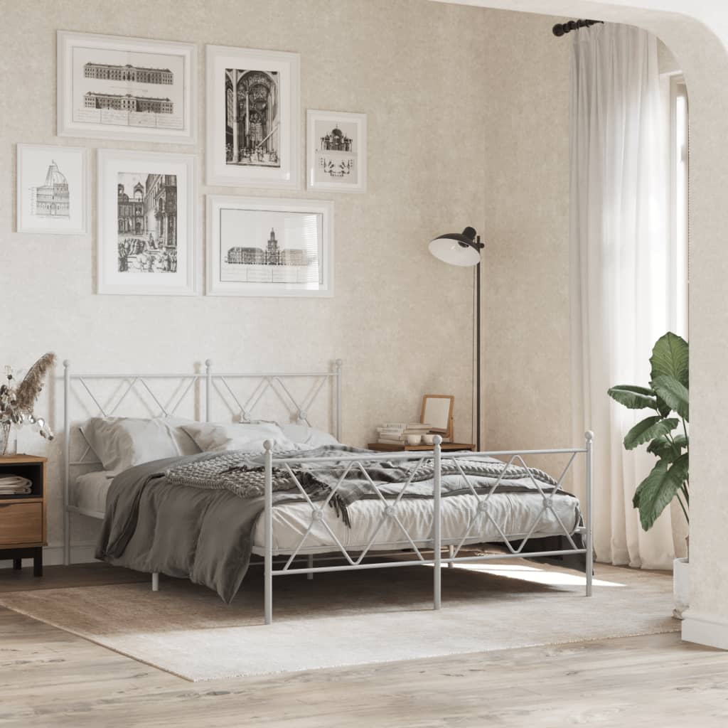Metal Bed Frame Without Mattress With Footboard 75X190Cm