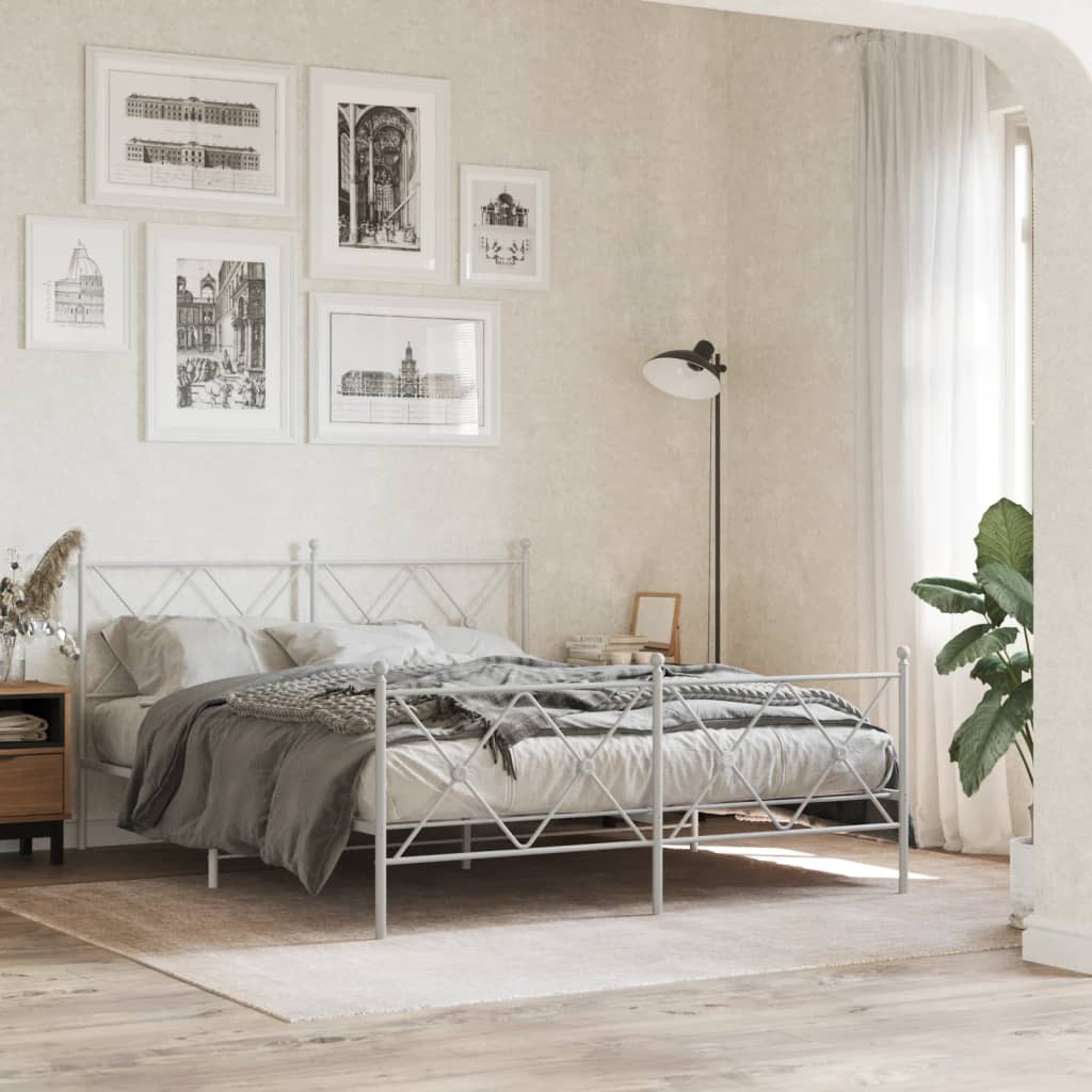 Metal Bed Frame Without Mattress With Footboard 75X190Cm