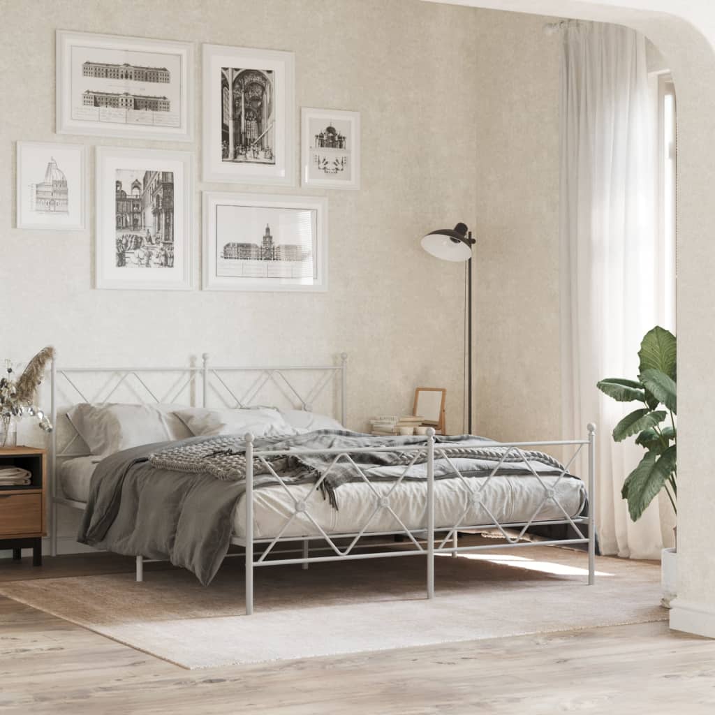 Metal Bed Frame Without Mattress With Footboard 75X190Cm