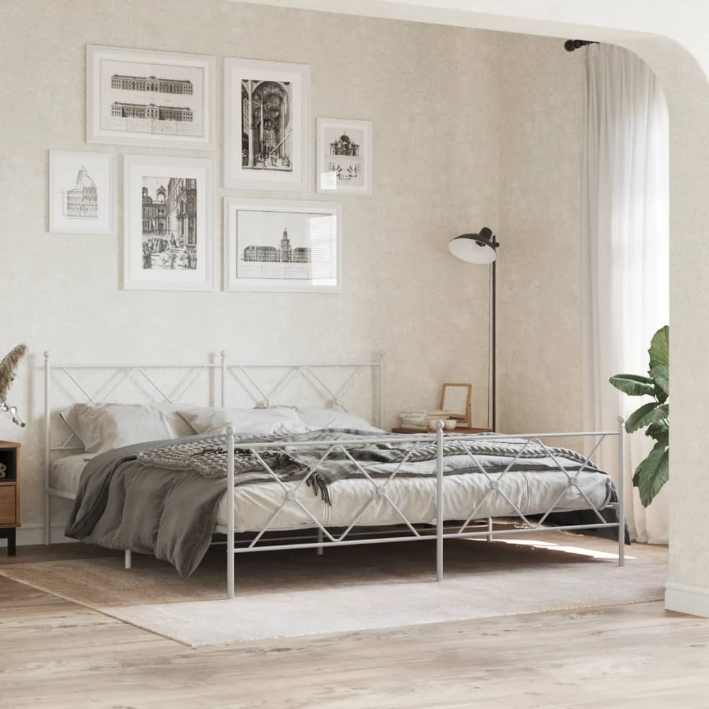 Metal Bed Frame Without Mattress With Footboard 75X190Cm