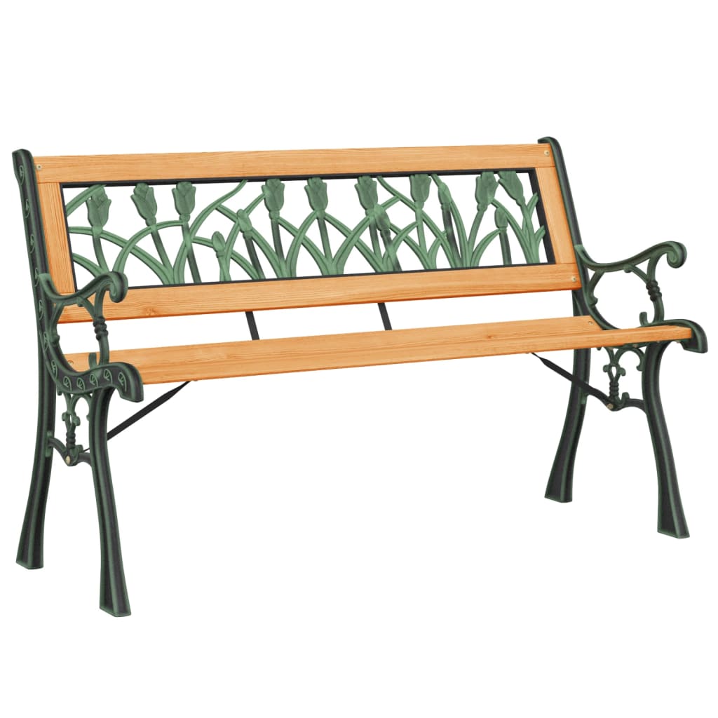 Garden Bench 116 Cm Solid Wood Fir And Steel