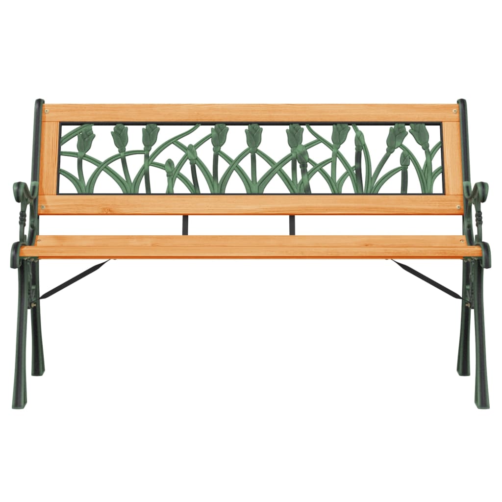 Garden Bench 116 Cm Solid Wood Fir And Steel
