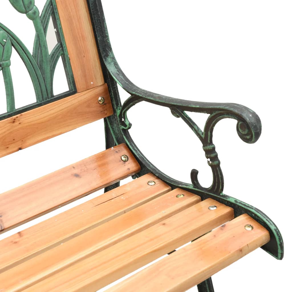 Garden Bench 116 Cm Solid Wood Fir And Steel