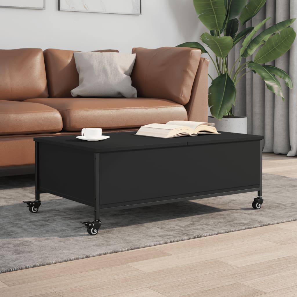 Coffee Table With Wheels 91X55X34 Cm Engineered Wood