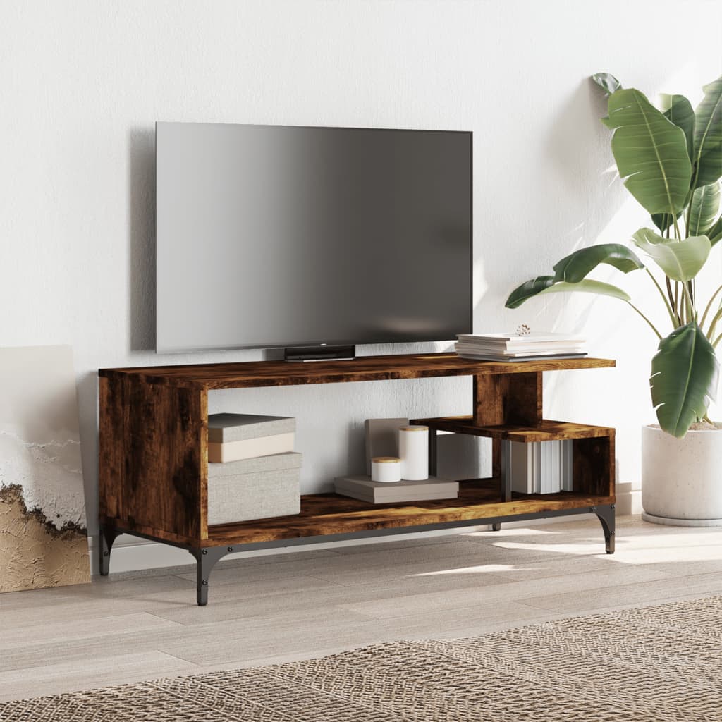 Tv Cabinet 102X40X41 Cm Engineered Wood And Powder-Coated Steel