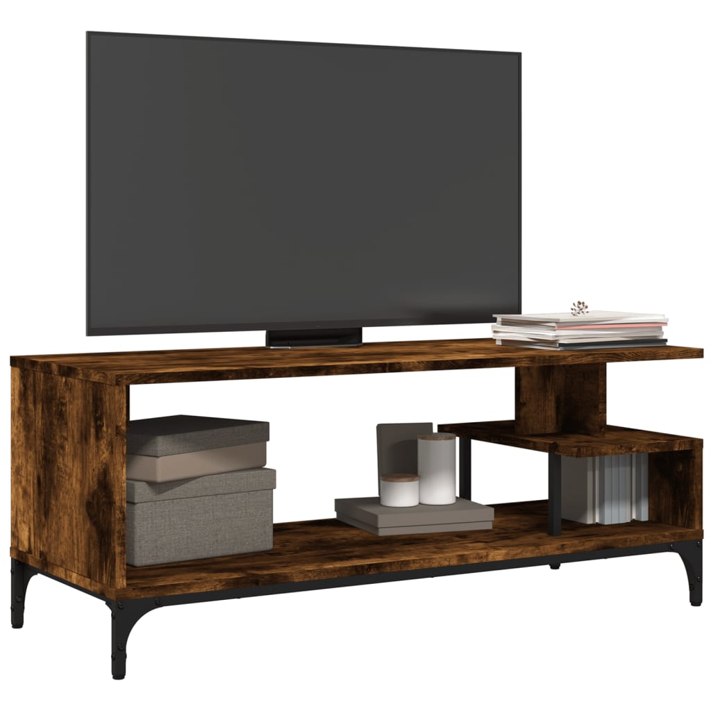Tv Cabinet 102X40X41 Cm Engineered Wood And Powder-Coated Steel