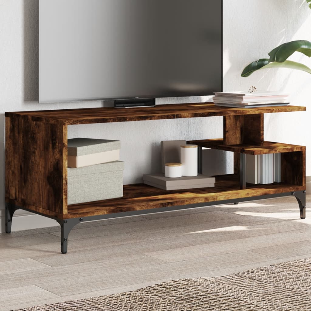 Tv Cabinet 102X40X41 Cm Engineered Wood And Powder-Coated Steel