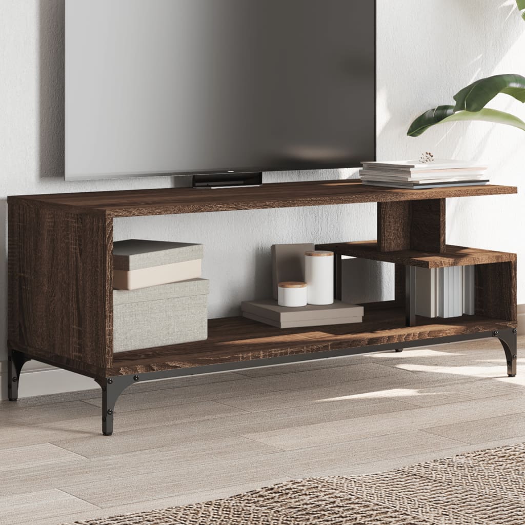 Tv Cabinet 102X40X41 Cm Engineered Wood And Powder-Coated Steel