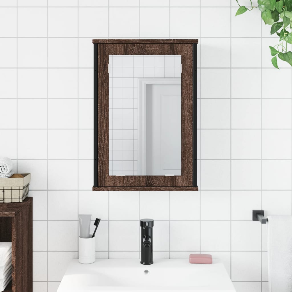 Bathroom Mirror Cabinet 42X12X60 Cm Engineered Wood