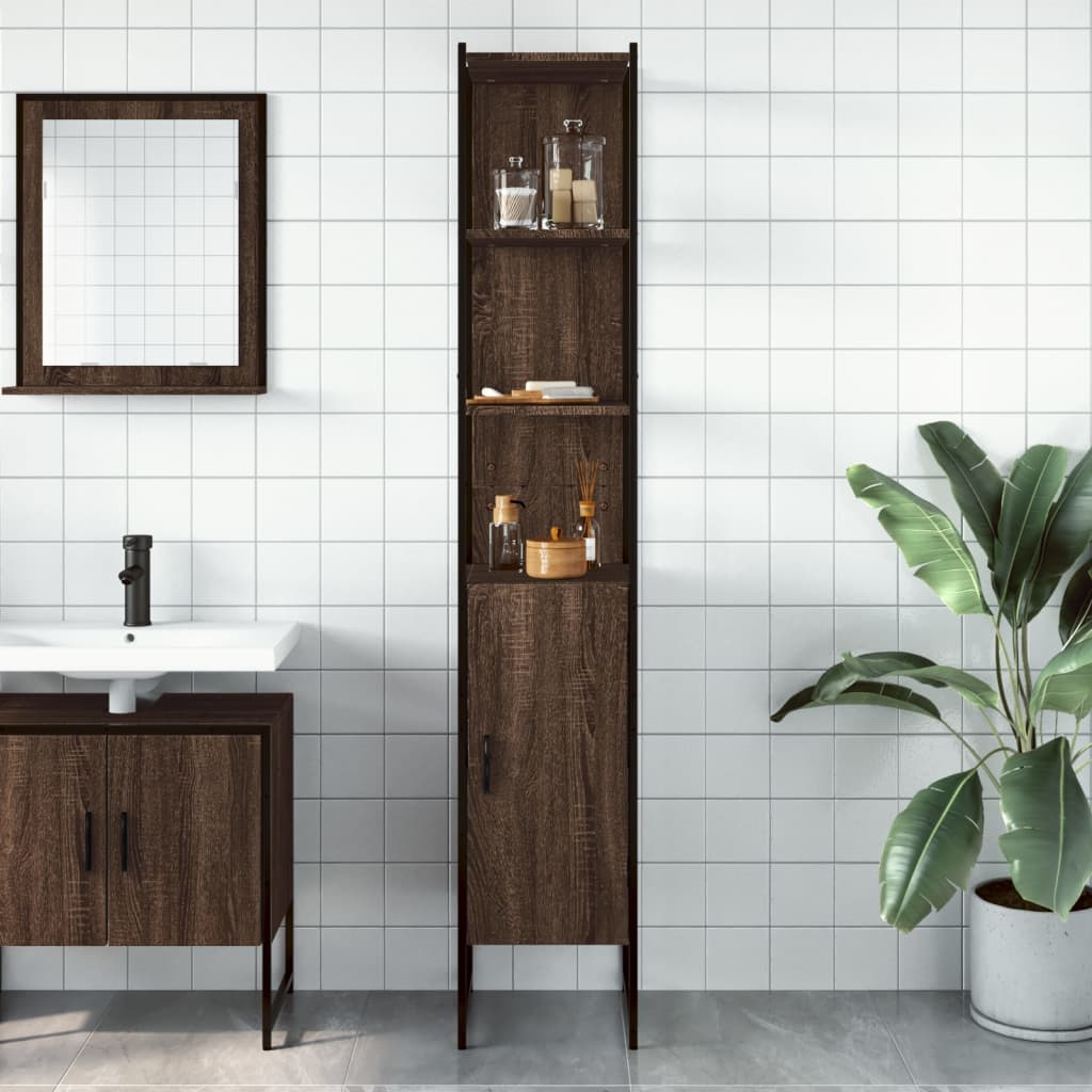 Bathroom Cabinet 33X33X185.5 Cm Engineered Wood