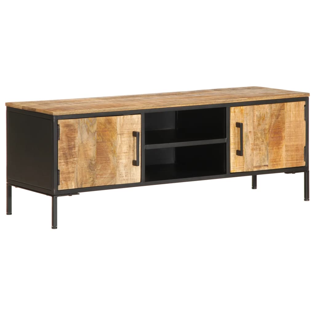 Tv Cabinet 110X35X40 Cm Solid Rough Wood Mango