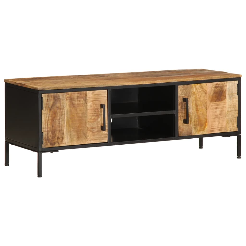 Tv Cabinet 110X35X40 Cm Solid Rough Wood Mango