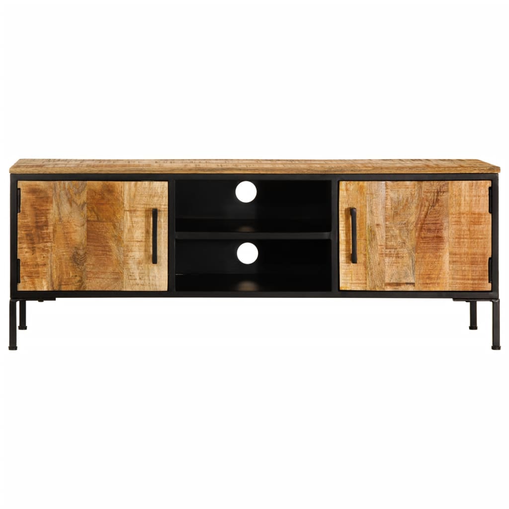 Tv Cabinet 110X35X40 Cm Solid Rough Wood Mango