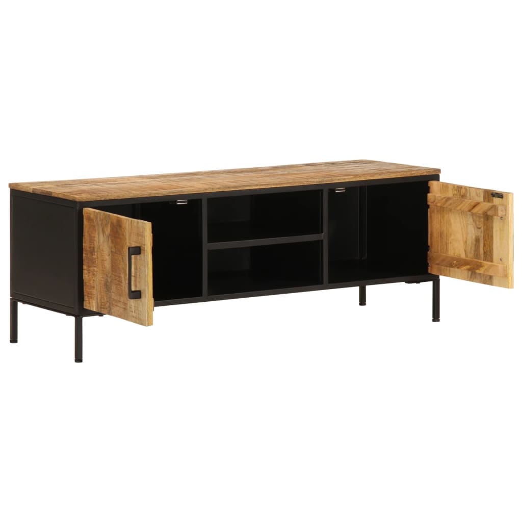 Tv Cabinet 110X35X40 Cm Solid Rough Wood Mango