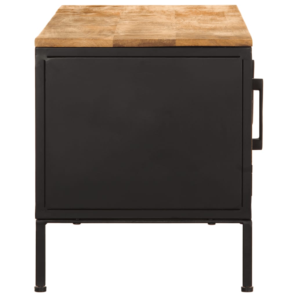 Tv Cabinet 110X35X40 Cm Solid Rough Wood Mango